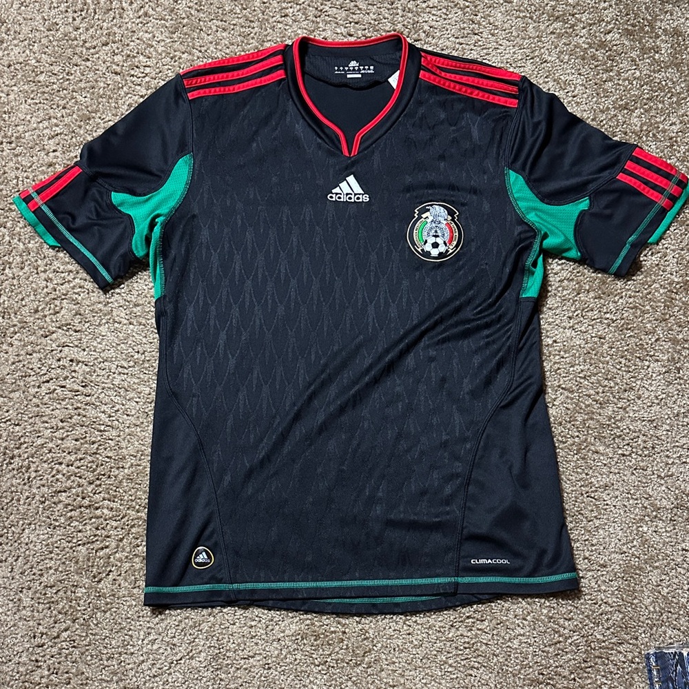 Adidas Men's Mexico Black and Red Soccer Jersey
